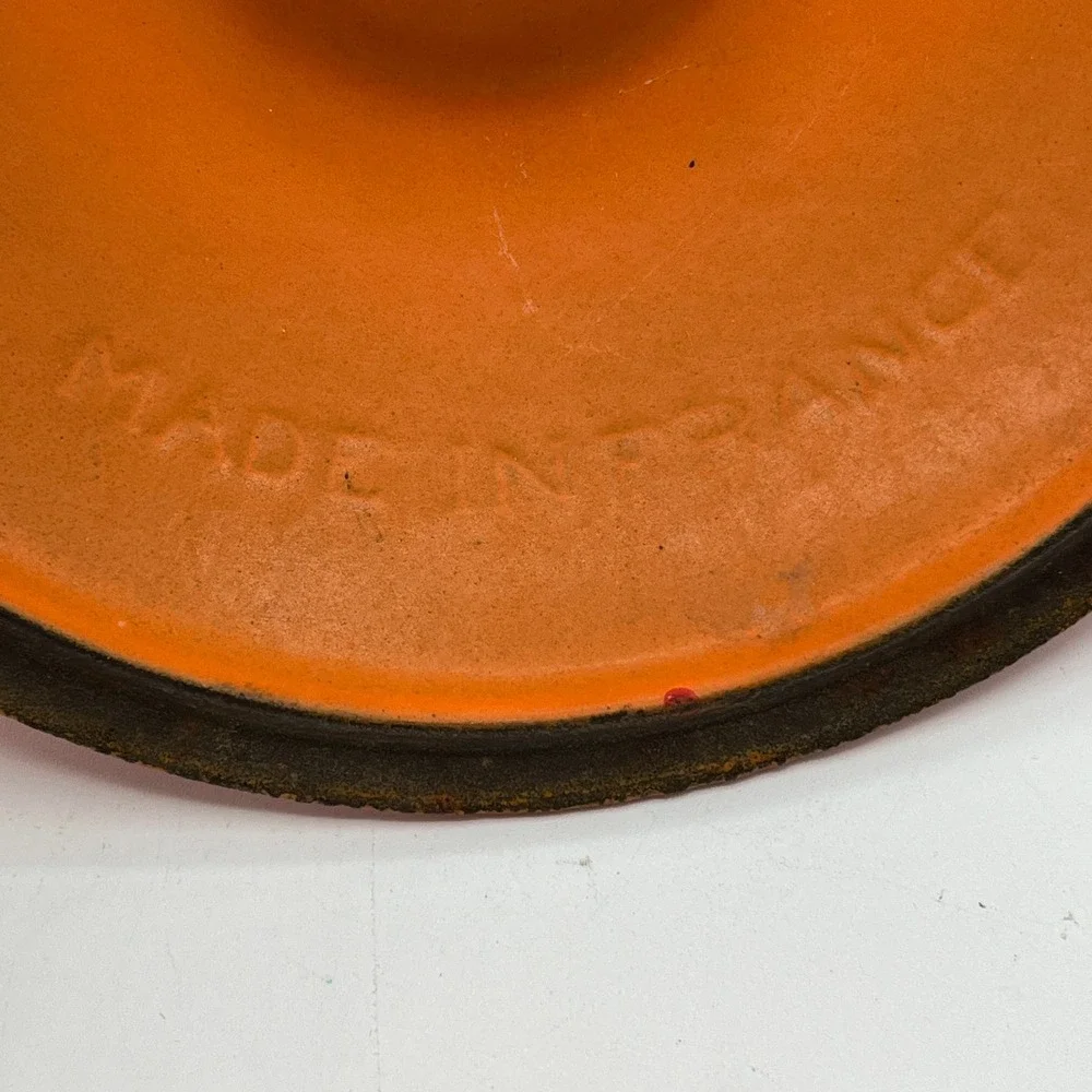 Le Creuset Flame Orange Enamel Cast Iron Replacement Lid P 20 Made‎ In France 8